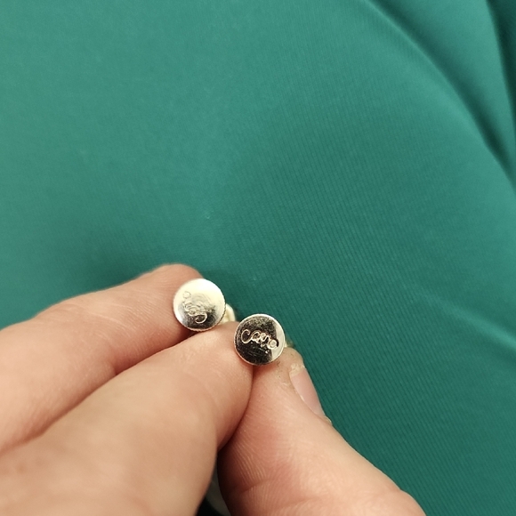 Elegant White Drop Earrings with Textured Studs - Picture 3 of 5